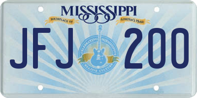 MS license plate JFJ200