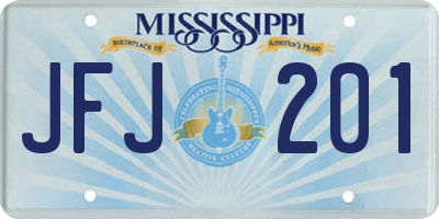 MS license plate JFJ201