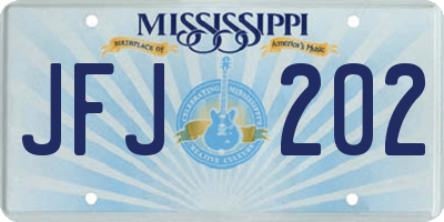 MS license plate JFJ202