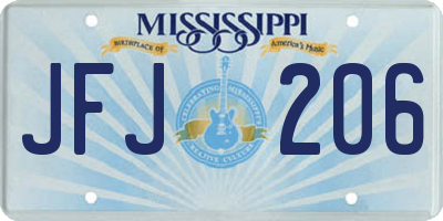 MS license plate JFJ206