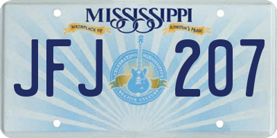 MS license plate JFJ207