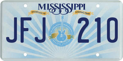 MS license plate JFJ210