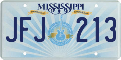 MS license plate JFJ213
