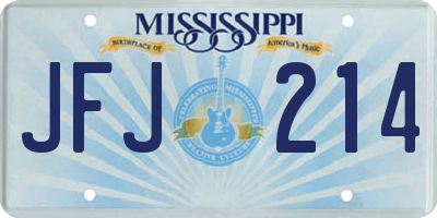 MS license plate JFJ214