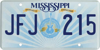 MS license plate JFJ215