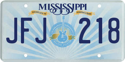 MS license plate JFJ218