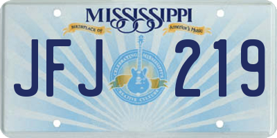 MS license plate JFJ219