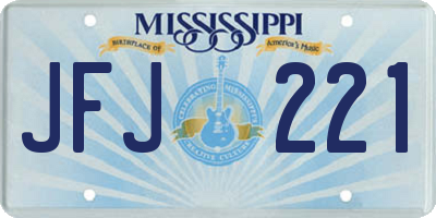 MS license plate JFJ221