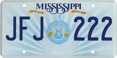 MS license plate JFJ222