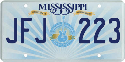 MS license plate JFJ223