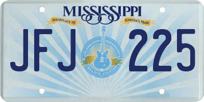 MS license plate JFJ225