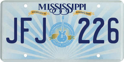 MS license plate JFJ226