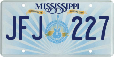 MS license plate JFJ227