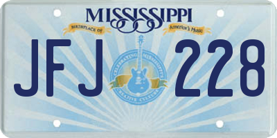 MS license plate JFJ228