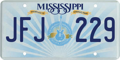 MS license plate JFJ229