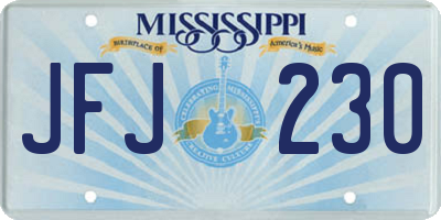 MS license plate JFJ230