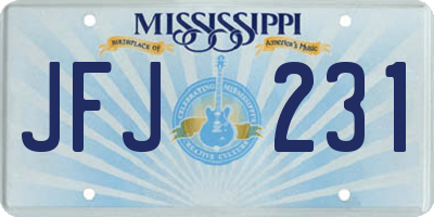 MS license plate JFJ231