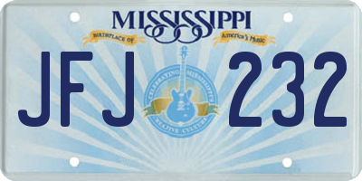 MS license plate JFJ232