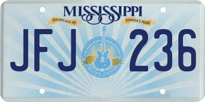MS license plate JFJ236