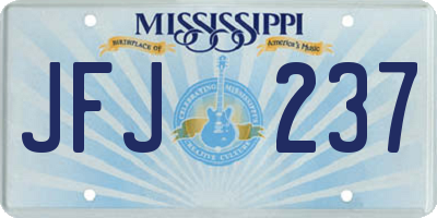 MS license plate JFJ237