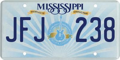 MS license plate JFJ238