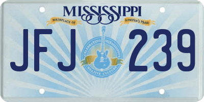 MS license plate JFJ239