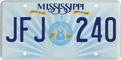 MS license plate JFJ240