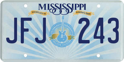 MS license plate JFJ243