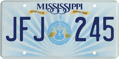 MS license plate JFJ245