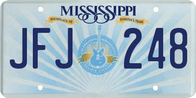 MS license plate JFJ248