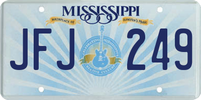 MS license plate JFJ249