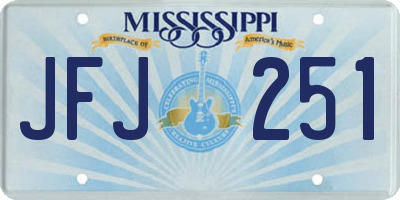 MS license plate JFJ251
