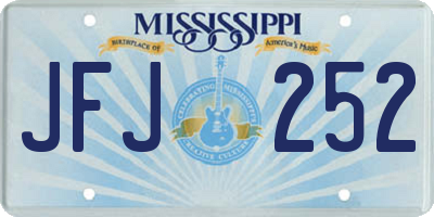 MS license plate JFJ252
