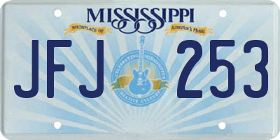 MS license plate JFJ253