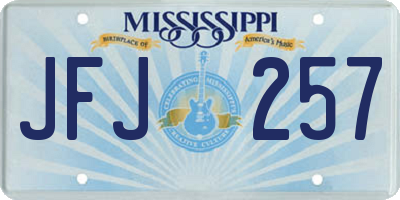 MS license plate JFJ257