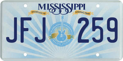 MS license plate JFJ259