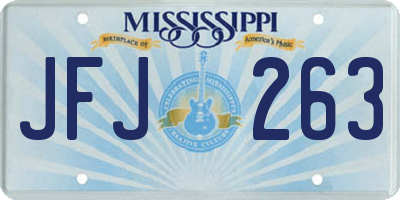 MS license plate JFJ263