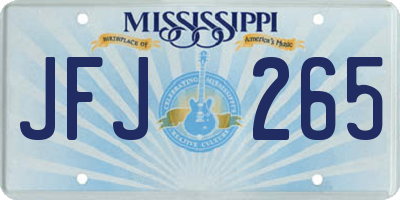 MS license plate JFJ265