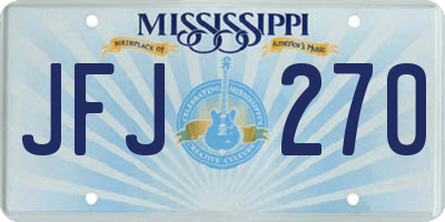 MS license plate JFJ270
