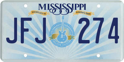 MS license plate JFJ274