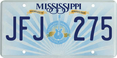 MS license plate JFJ275