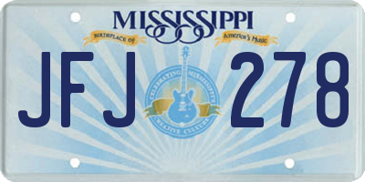 MS license plate JFJ278