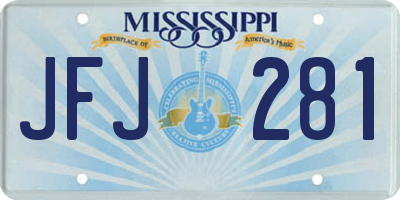 MS license plate JFJ281
