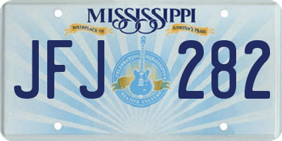 MS license plate JFJ282