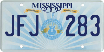 MS license plate JFJ283