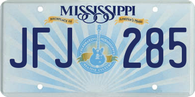 MS license plate JFJ285