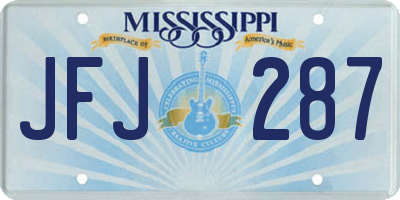 MS license plate JFJ287