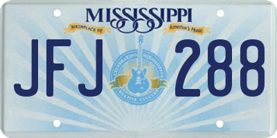MS license plate JFJ288