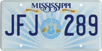 MS license plate JFJ289