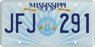 MS license plate JFJ291